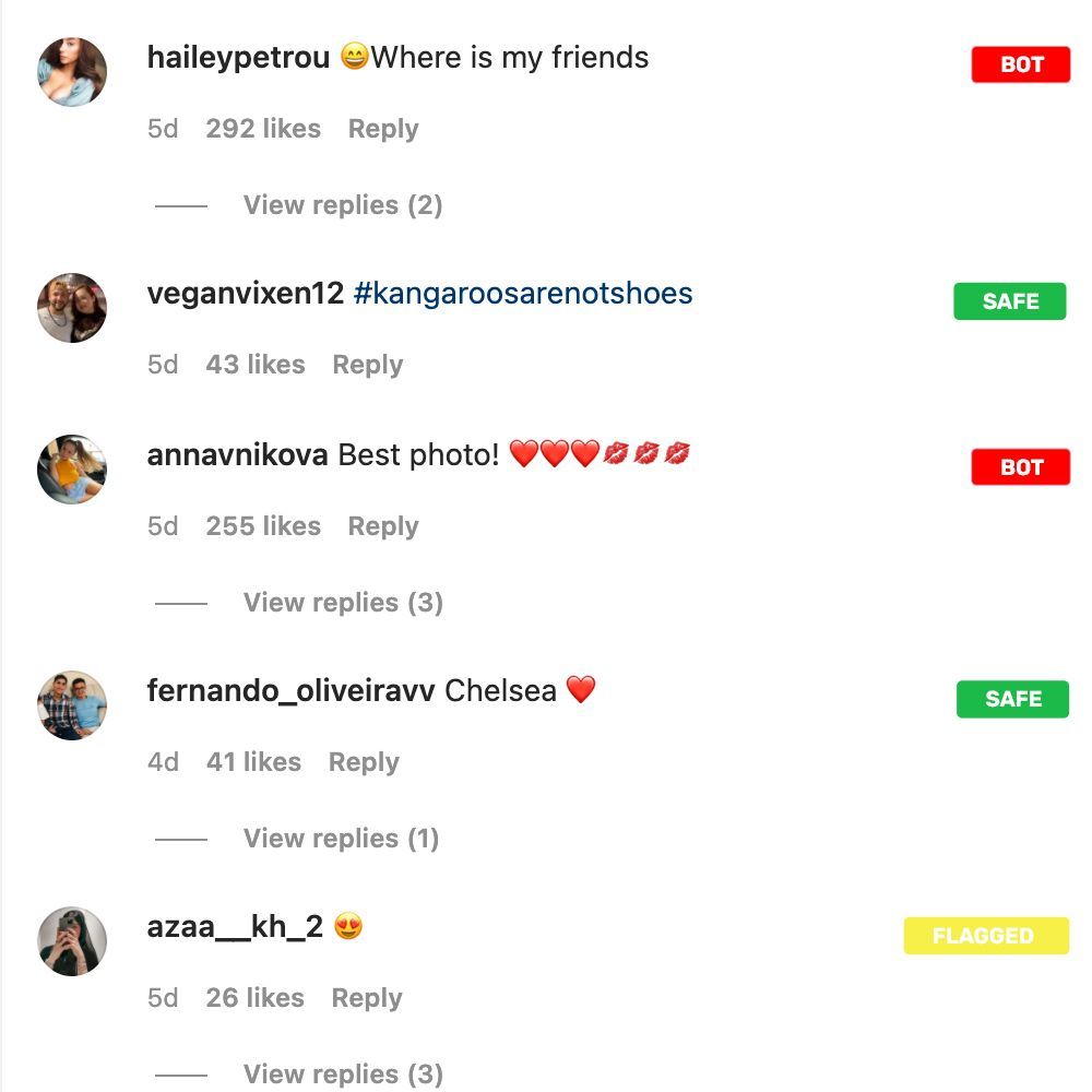 Personalized alerts on instagram comments